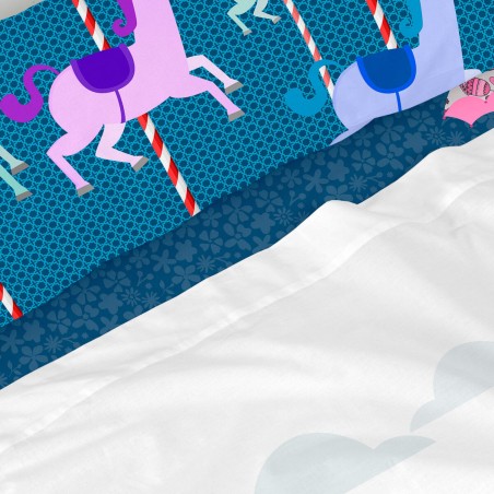 Jeu de draps HappyFriday Mr Fox Nanny Multicouleur Lit 1 persone 2 Pi