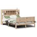 Lit bibliothèque sans matelas 160x200 cm bois massif de pin