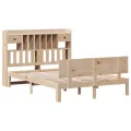Lit bibliothèque sans matelas 160x200 cm bois massif de pin