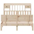 Lit bibliothèque sans matelas 160x200 cm bois massif de pin