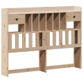 Lit bibliothèque sans matelas 160x200 cm bois massif de pin