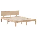 Lit bibliothèque sans matelas 160x200 cm bois massif de pin