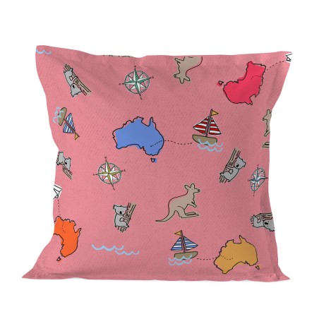 Pillowcase HappyFriday Baleno Teen Pink Kangaroo Multicolour 60 x 60 c