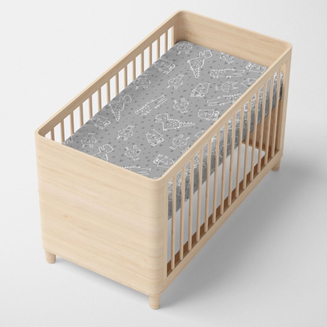 Lenzuolo con angoli HappyFriday MOSHI MOSHI Grigio Multicolore 70 x 14