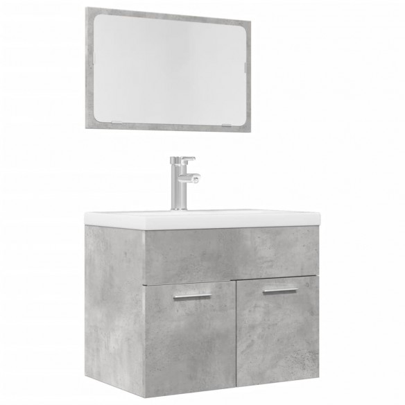 Ensemble de meubles de salle de bain 2 pcs gris béton