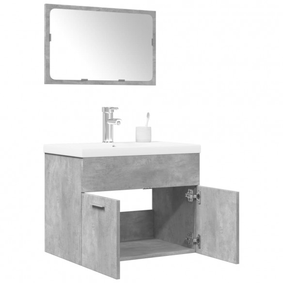 Ensemble de meubles de salle de bain 3 pcs gris béton