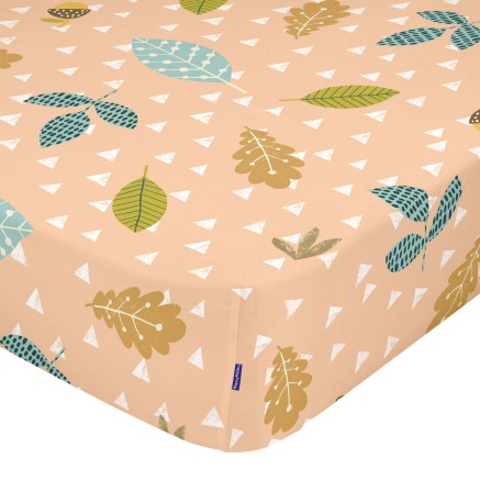 Fitted bottom sheet HappyFriday Moshi Moshi Harvestwood Multicolour 90