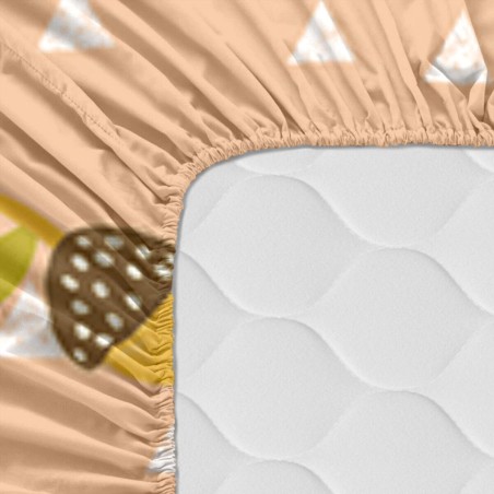 Sábana Bajera Ajustable HappyFriday Moshi Moshi Harvestwood Multicolo