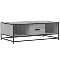 Table basse sonoma gris 100x57x35 cm bois d'ingénierie et métal