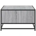 Table basse sonoma gris 100x57x35 cm bois d'ingénierie et métal