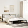 Cadre de lit en métal sans matelas chêne sonoma 183x213 cm