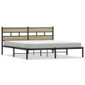 Cadre de lit en métal sans matelas chêne sonoma 183x213 cm