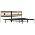 Cadre de lit en métal sans matelas chêne sonoma 183x213 cm