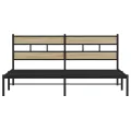 Cadre de lit en métal sans matelas chêne sonoma 183x213 cm
