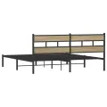 Cadre de lit en métal sans matelas chêne sonoma 183x213 cm