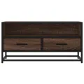 Meuble TV chêne marron 80x34,5x40 cm bois d'ingénierie et métal