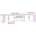 Meuble TV vieux bois 180x31,5x40 cm bois d'ingénierie