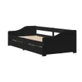 Lit de jour avec 2 tiroirs sans matelas IRUN noir 90x200 cm