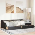 Lit de jour avec 2 tiroirs sans matelas IRUN noir 90x200 cm