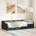 Lit de jour avec 2 tiroirs sans matelas IRUN noir 90x200 cm
