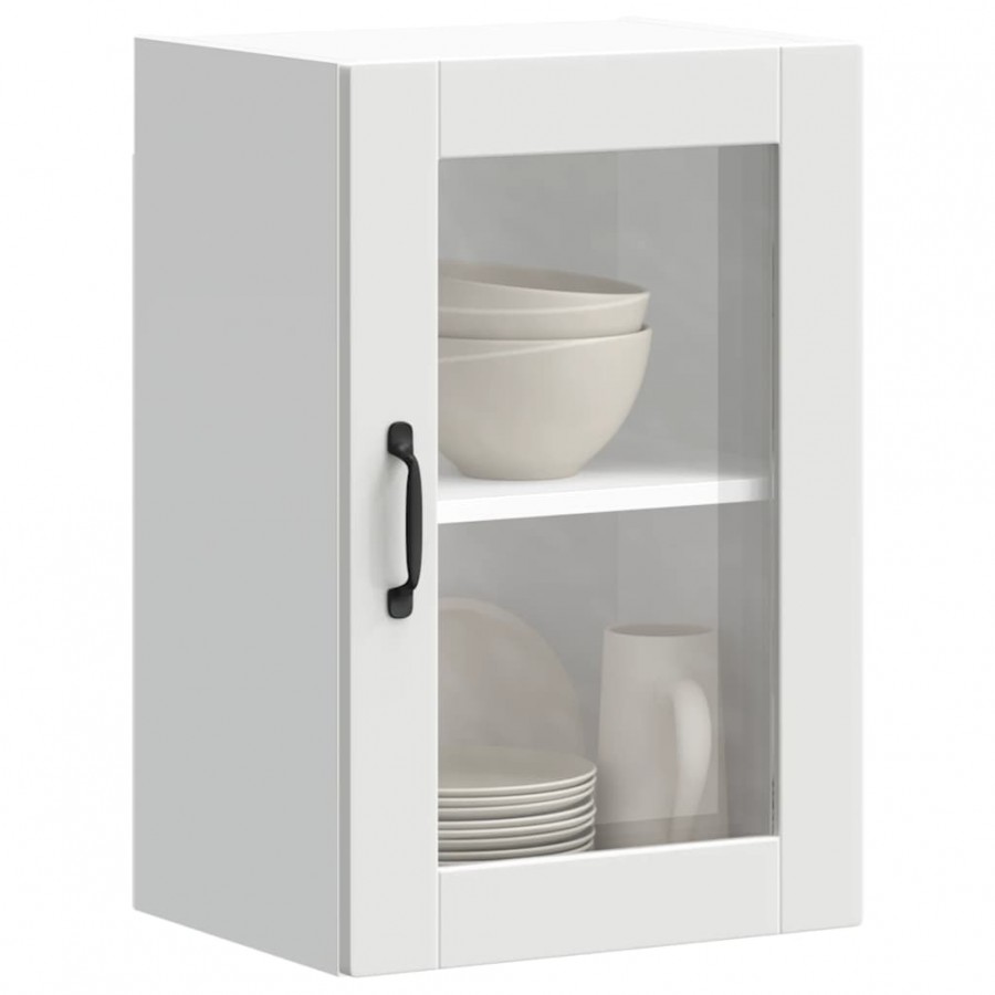 Armoire murale de cuisine avec porte en verre Porto blanc