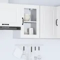 Armoire murale de cuisine avec porte en verre Porto blanc
