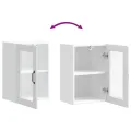 Armoire murale de cuisine avec porte en verre Porto blanc