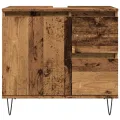 Armoire de lavabo de salle de bain vieux bois 65x33x60 cm