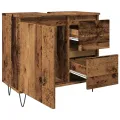 Armoire de lavabo de salle de bain vieux bois 65x33x60 cm