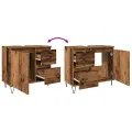 Armoire de lavabo de salle de bain vieux bois 65x33x60 cm