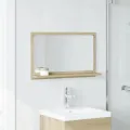 Étagère de salle de bain à miroir chêne sonoma bois ingénierie