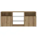Meuble TV avec lumières LED chêne artisanal bois d'ingénierie