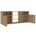 Meuble TV avec lumières LED chêne artisanal bois d'ingénierie