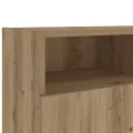 Meuble TV avec lumières LED chêne artisanal bois d'ingénierie