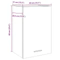 Armoire suspendue chêne artisanal 40x31x60 cm bois d'ingénierie