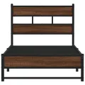 Cadre de lit en métal sans matelas chêne marron 90x200 cm
