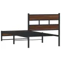 Cadre de lit en métal sans matelas chêne marron 90x200 cm