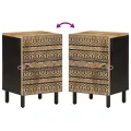 Armoire de salle de bain 38x33,5x58 cm bois massif de manguier