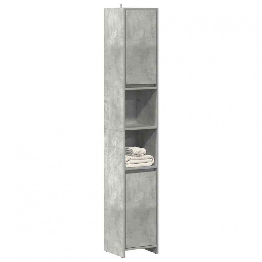 Armoire de salle de bain Gris béton 30x30x183,5 cm Aggloméré