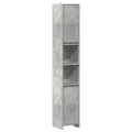 Armoire de salle de bain Gris béton 30x30x183,5 cm Aggloméré