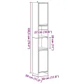 Armoire de salle de bain Gris béton 30x30x183,5 cm Aggloméré
