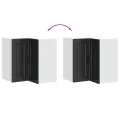 Armoire d'angle murale de cuisine Porto noir bois d'ingénierie