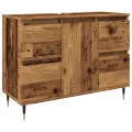 Armoire de salle de bain vieux bois 80x33x60 cm bois ingénierie