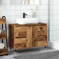 Armoire de salle de bain vieux bois 80x33x60 cm bois ingénierie