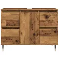 Armoire de salle de bain vieux bois 80x33x60 cm bois ingénierie
