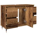 Armoire de salle de bain vieux bois 80x33x60 cm bois ingénierie