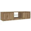 Meuble TV avec lumières LED chêne artisanal bois d'ingénierie
