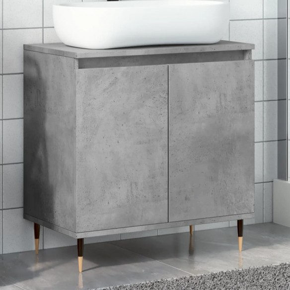 Armoire de bain gris béton 58x33x60 cm bois d'ingénierie