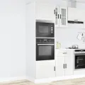 Armoires de four 2 pcs Porto blanc brillant bois d'ingénierie