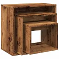 Tables gigognes 3 pcs vieux bois bois d'ingénierie